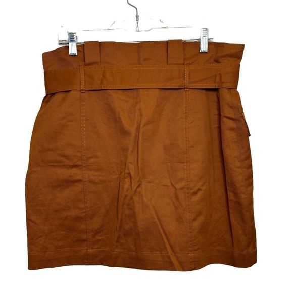 NWT Banana Republic Rust Orange Paper Bag Skirt with Belt womens 14 petite - Picture 2 of 10